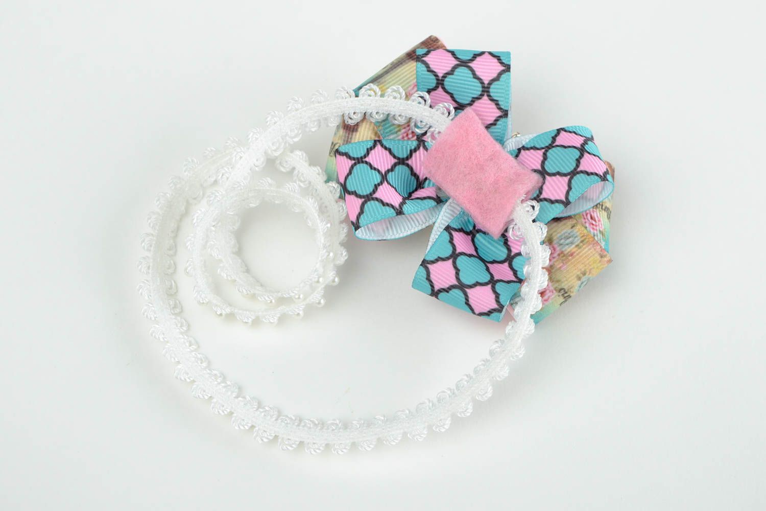 Handmade Haarband mit Schleife Haarschmuck für Kinder Mode Accessoire  foto 5