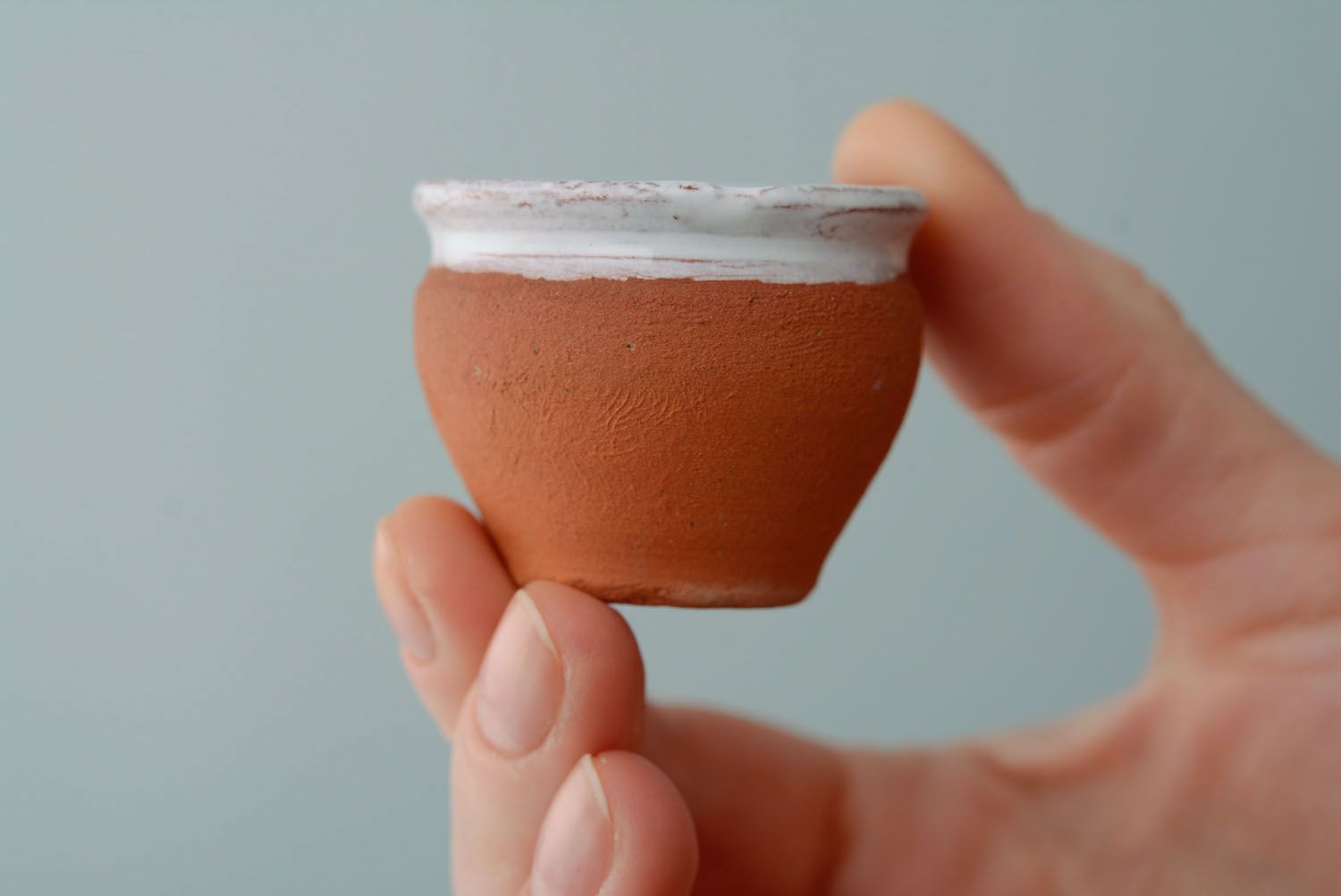 Saleiro de cerâmica na forma de um pote foto 4