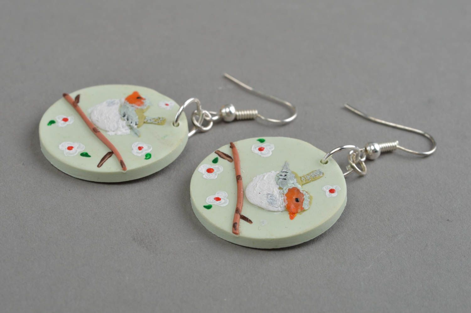 Beautiful handmade polymer clay earrings designer plastic earrings gift ideas photo 2
