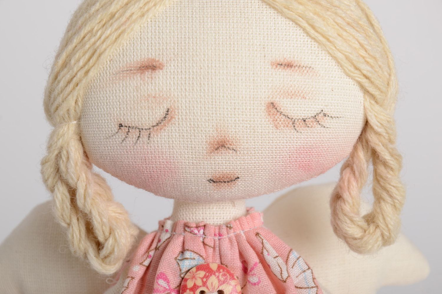 Кукла ручной работы мягкая игрушка ангел принцесса тряпичная кукла мечтательница фото 3