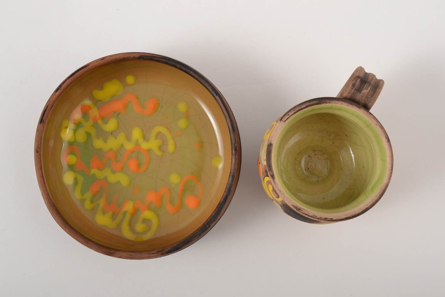 Handgemachtes Geschirr Keramik Tasse Schüssel aus Ton praktisch schön herrlich foto 2