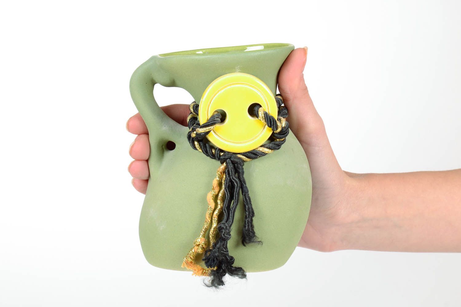 Vaso de cerâmica com botão foto 2