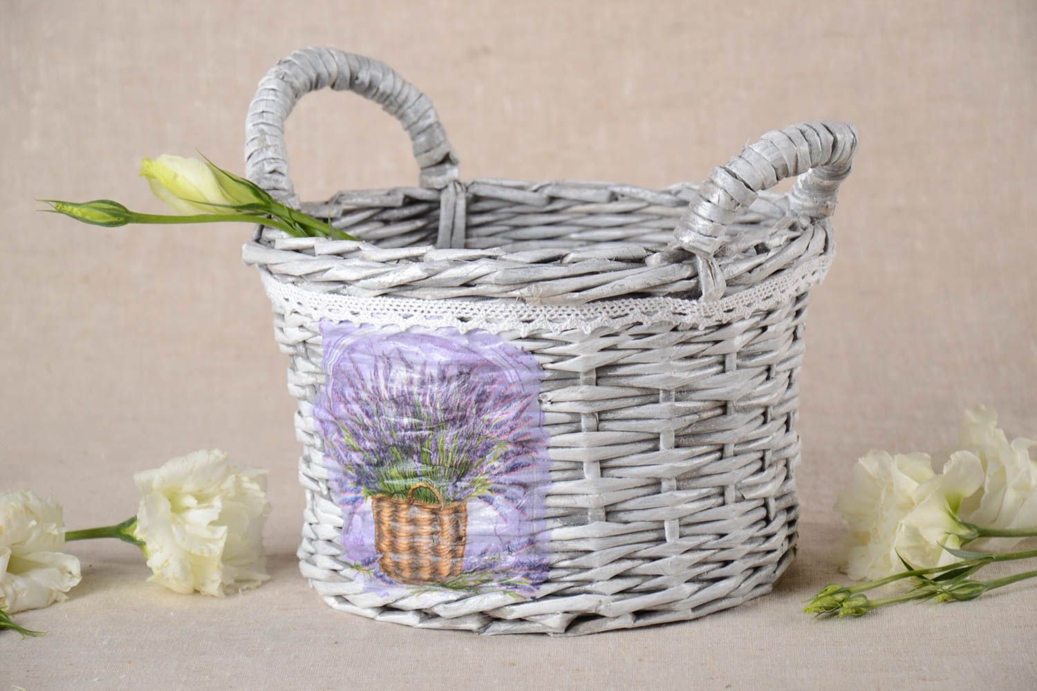 Handmade decorative basket beautiful unusual home decor stylish basket photo 1