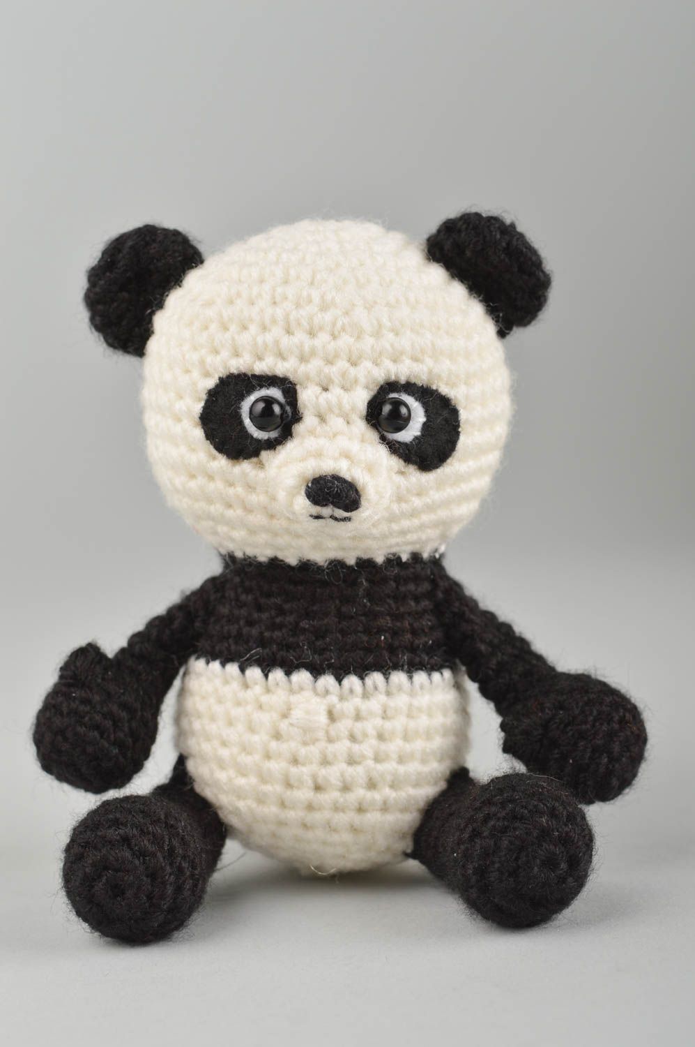 Handmade crocheted toy baby soft toy crocheted panda toy design crocheted toy   photo 2