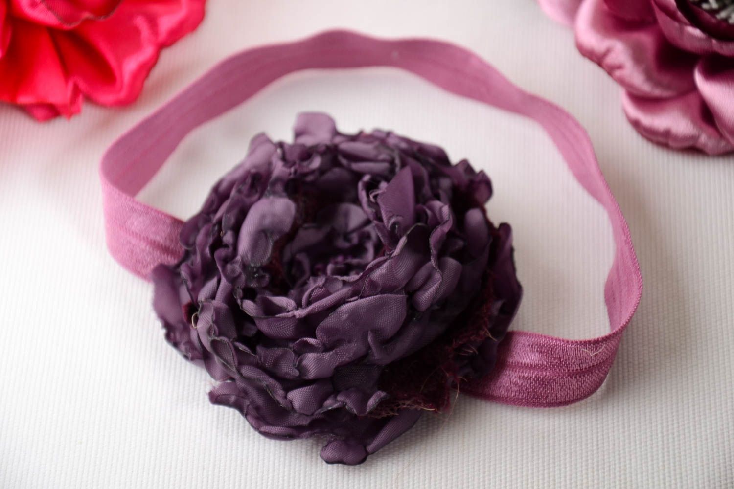 Handmade stylish bright headband flower elegant headband unusual accessory photo 1