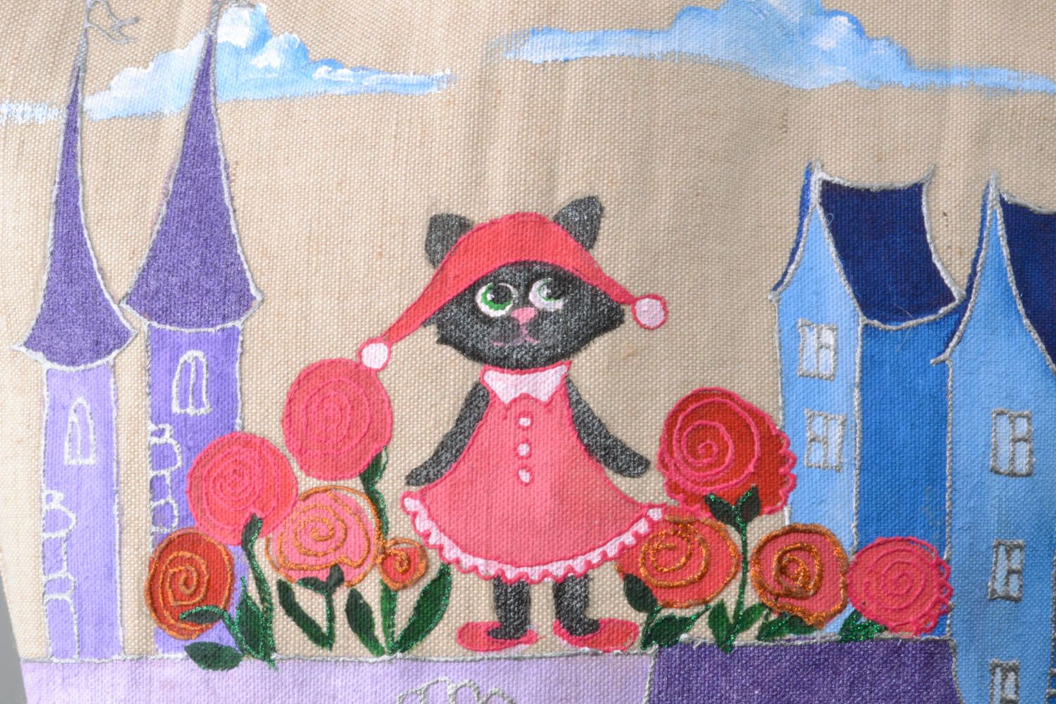 Textile bag with painting photo 4