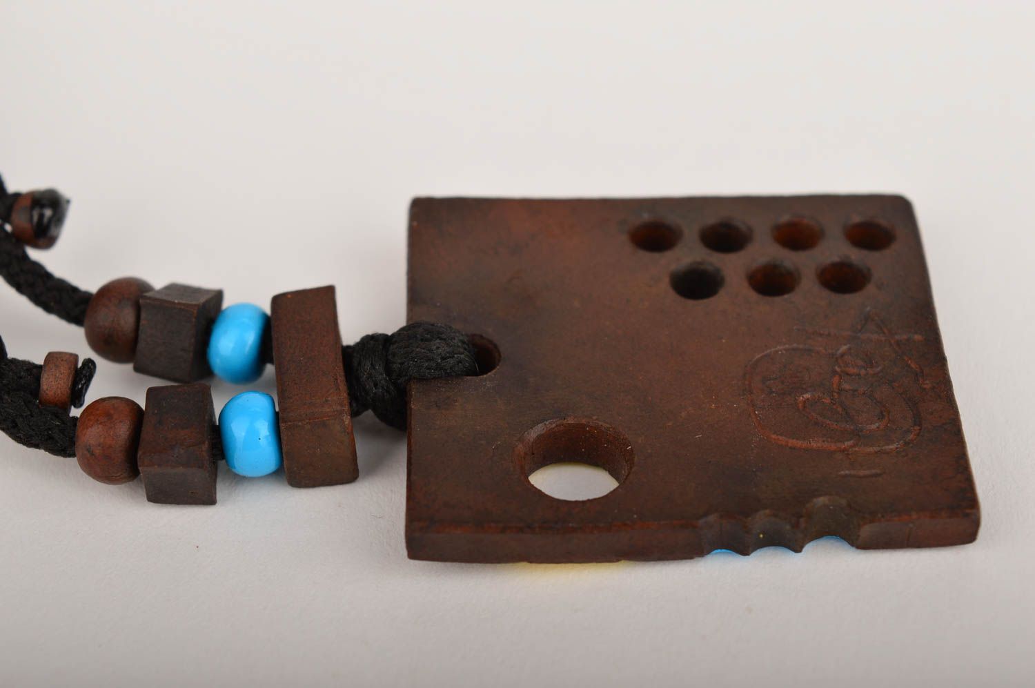 Handmade pendant unusual jewelry designer accessory gift ideas clay pendant photo 4