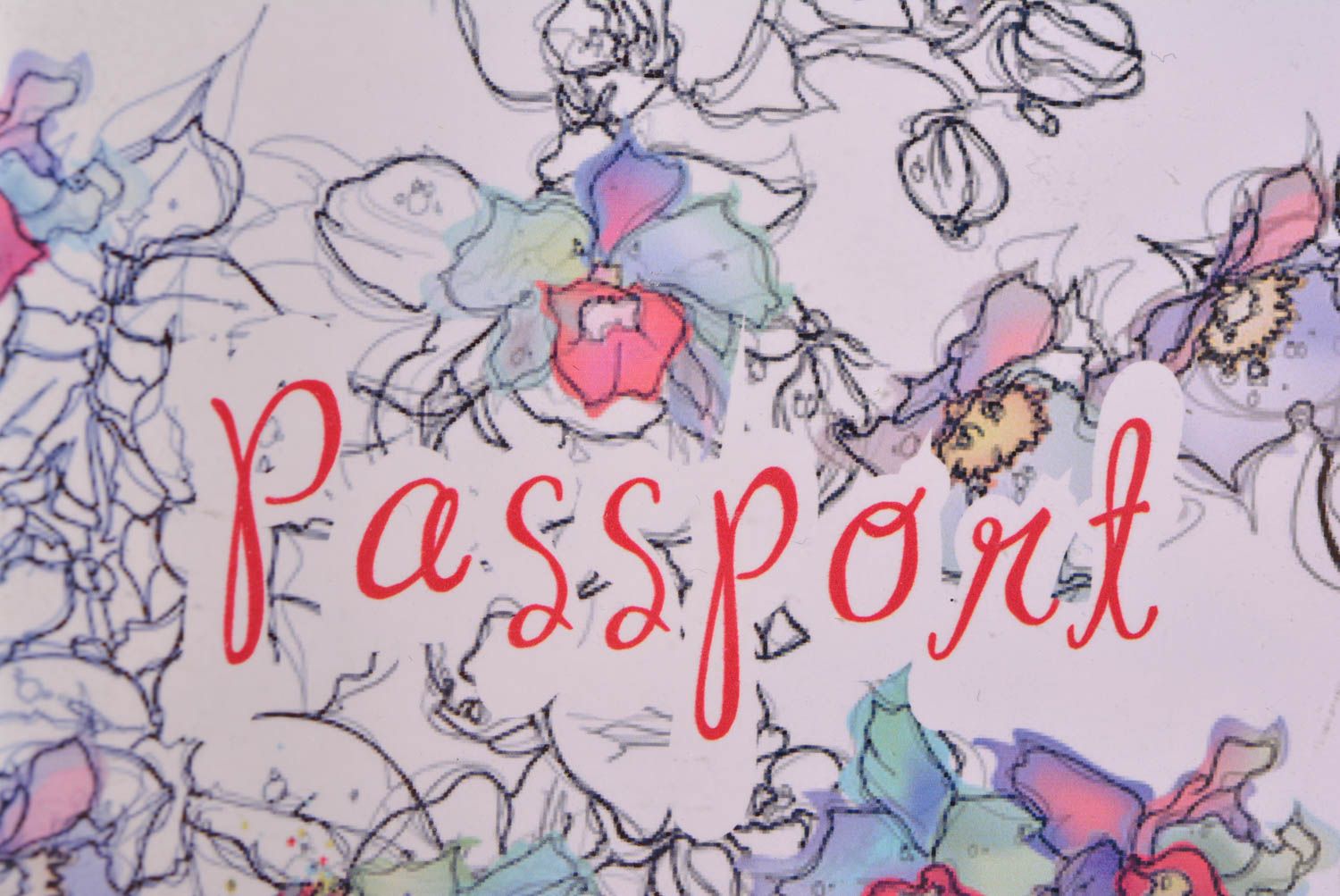 Étui passeport fait main Protection passeport blanc fleurs Cadeau original femme photo 3