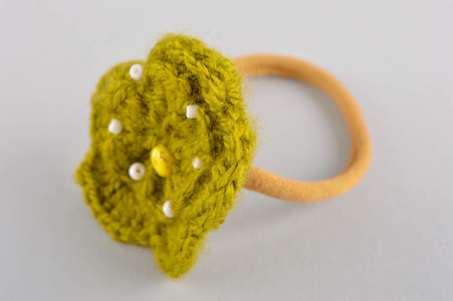 Handmade flower hair scrunchy hair accessories crochet barrette gift for girl photo 2