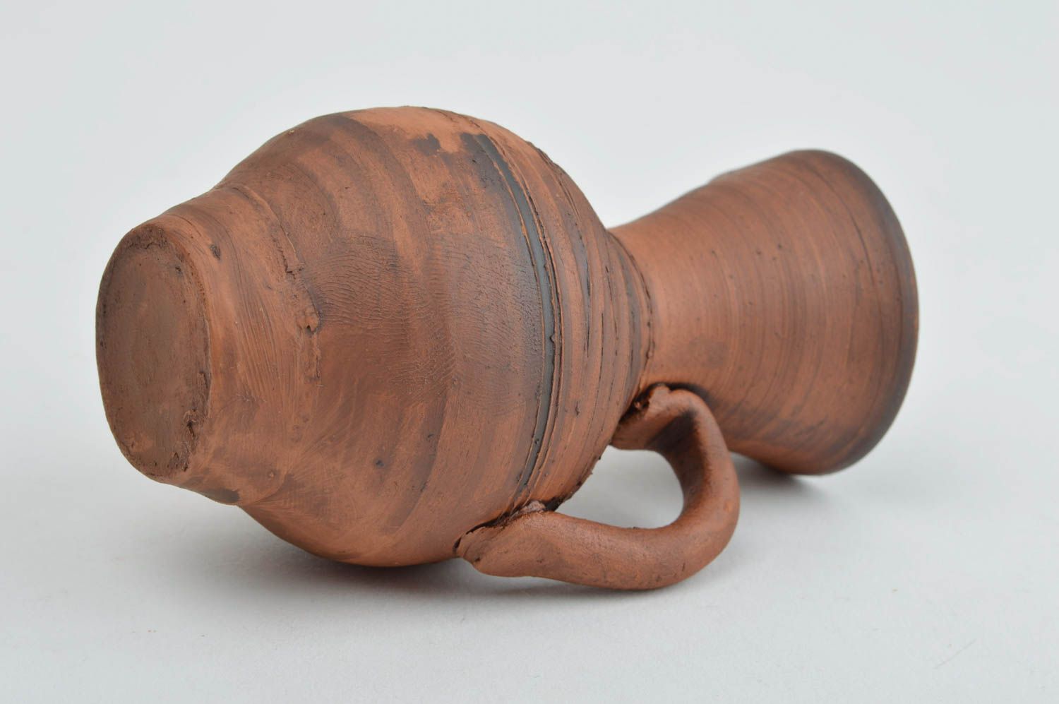 Petit Vase céramique fait main avec anse marron Décoration d'intérieur photo 1
