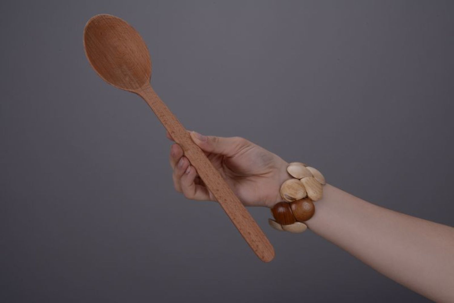 Cucchiaio di legno fatto a mano attrezzi da cucina stoviglie di legno 
 foto 2