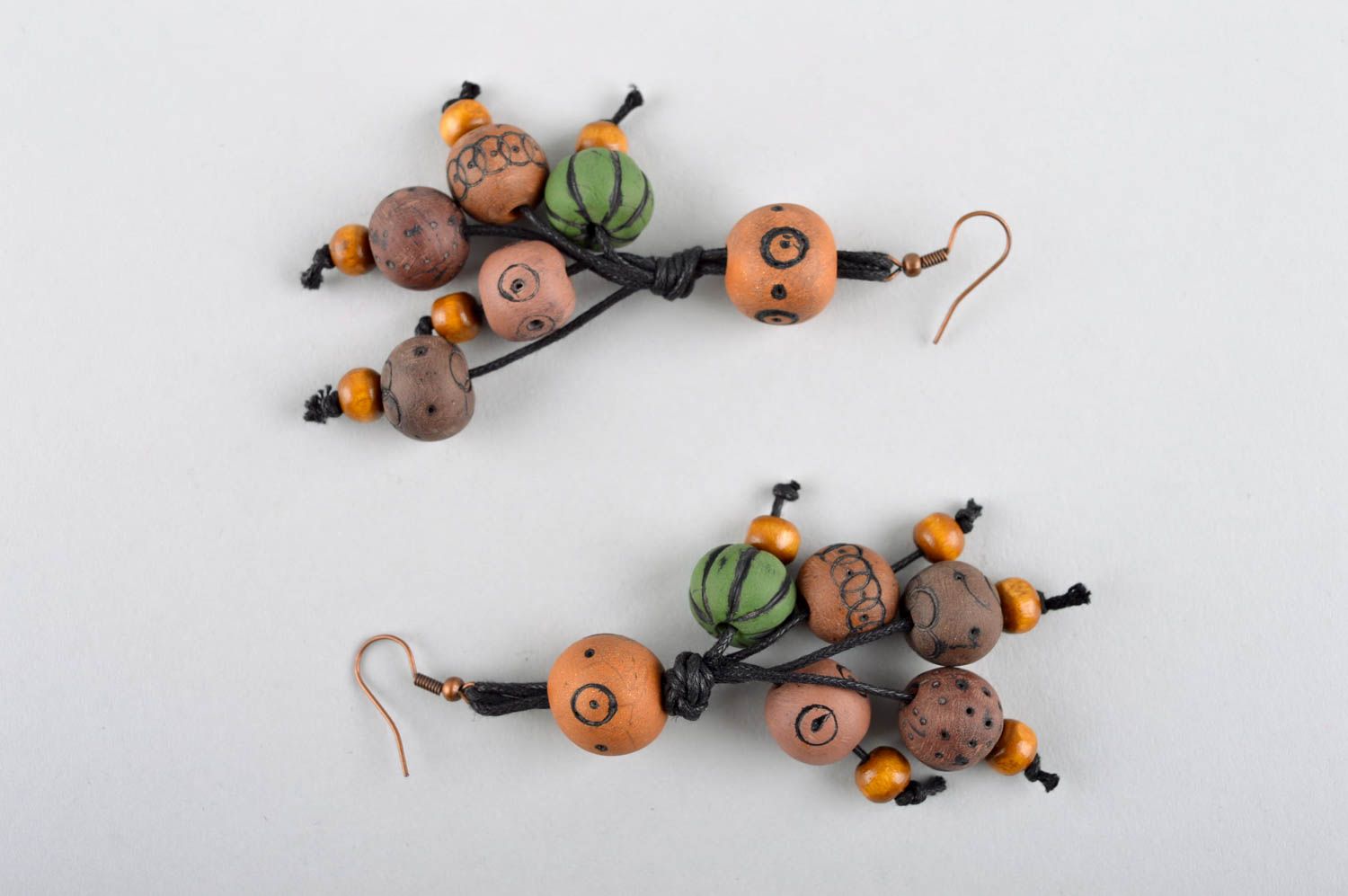 Unusual handmade plastic earrings beaded earrings polymer clay ideas gift ideas photo 5