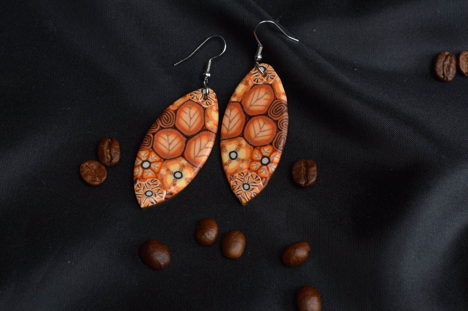 Designer plastic earrings handmade polymer clay earrings accessory for girls photo 1