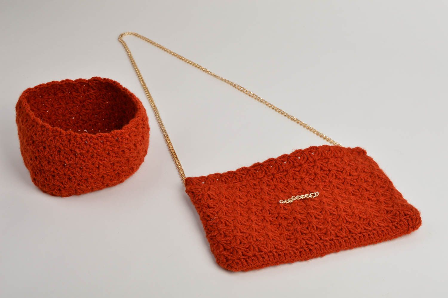Tasche aus Stoff handmade Haar Band gehäkelte rote Tasche für Frauen schön foto 3
