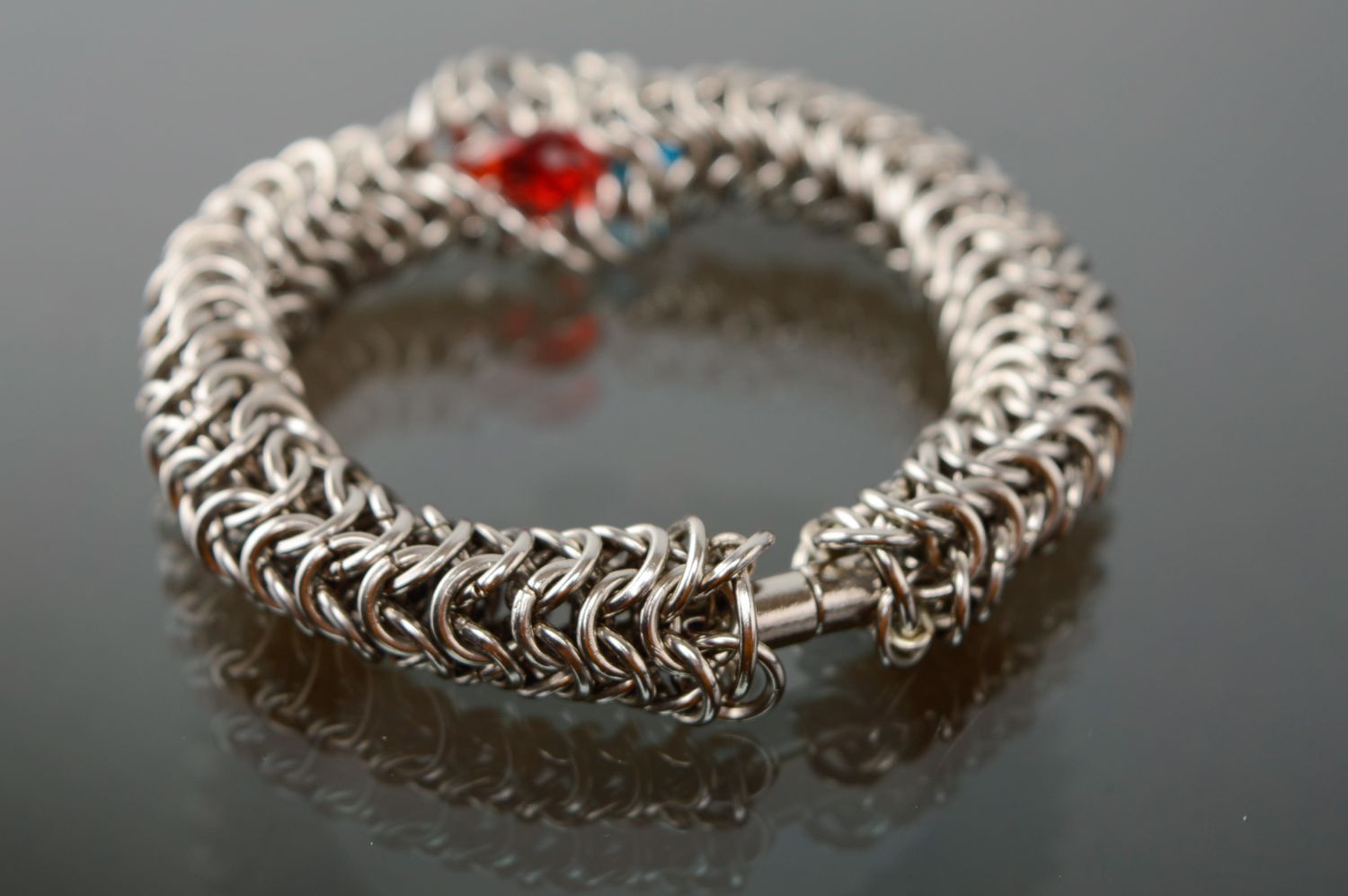 Chainmail metal bracelet photo 5