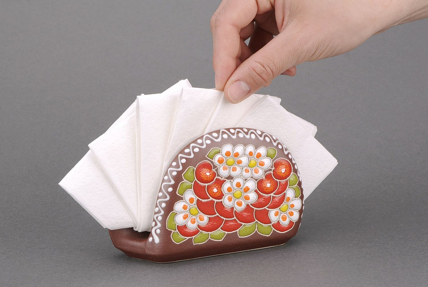 Ceramic patterned napkin holder photo 5