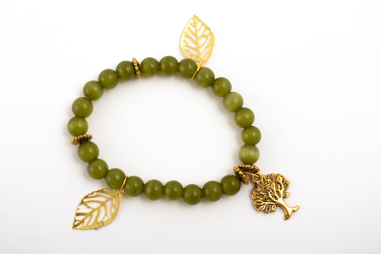 Modisches Naturstein Armband Schmuck für Frauen Armband mit Kugeln in Grün foto 1