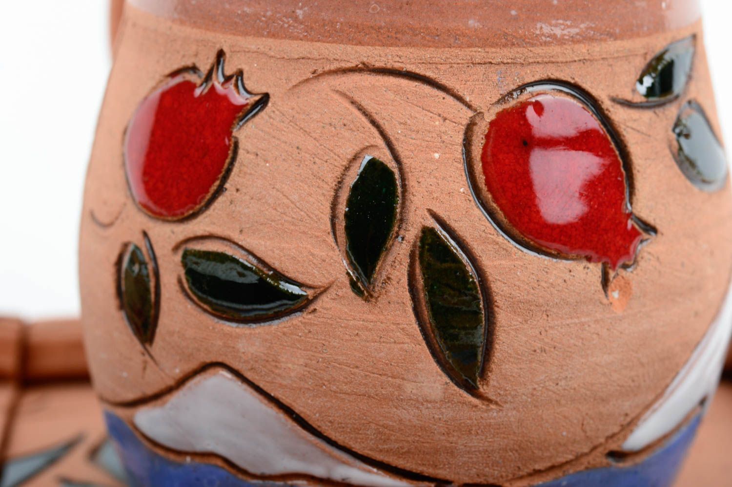 Geschirr Set handmade Tassen mit Unterteller Keramik Geschirr mit Bemalung schön foto 3