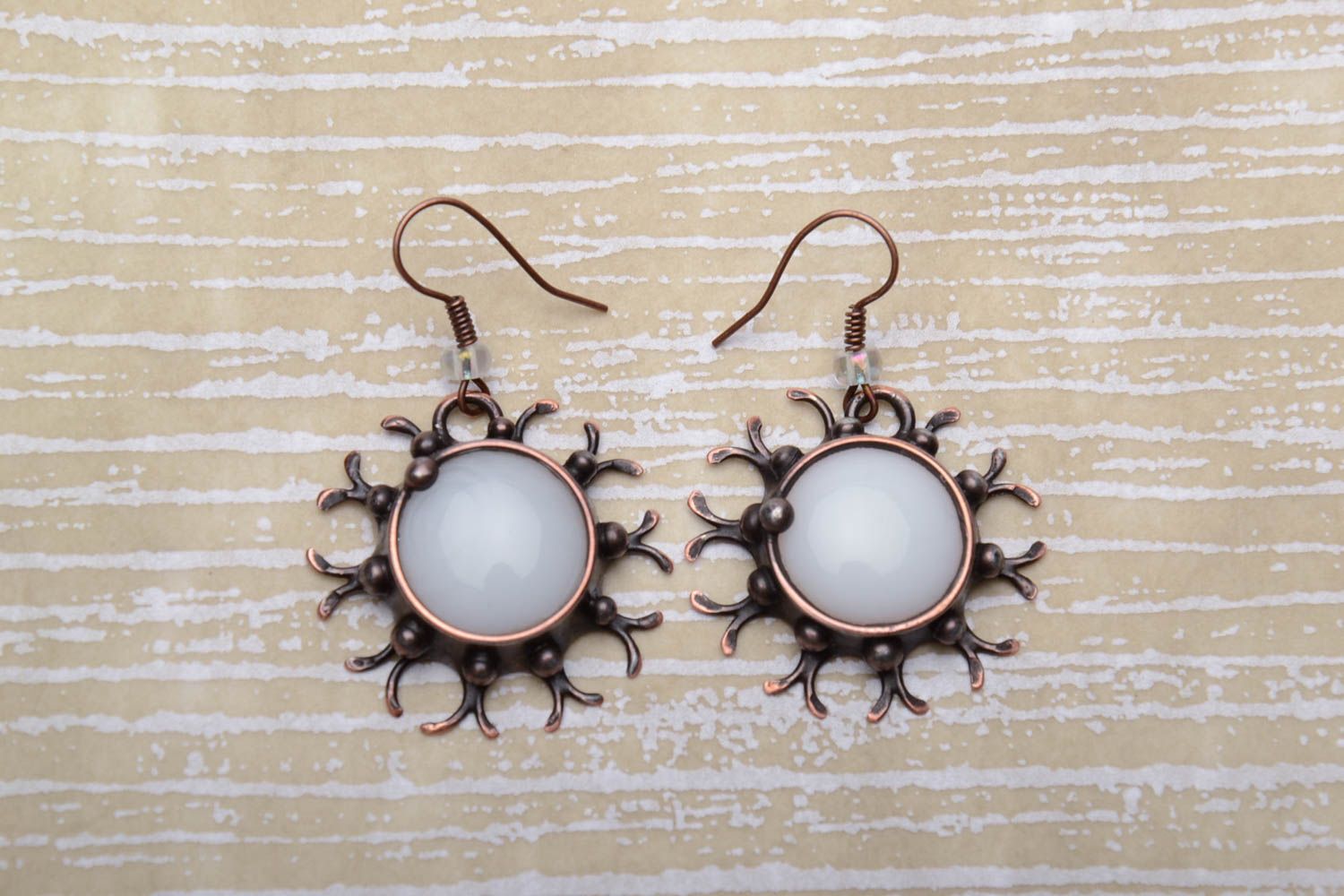 Handmade stained glass earrings photo 1