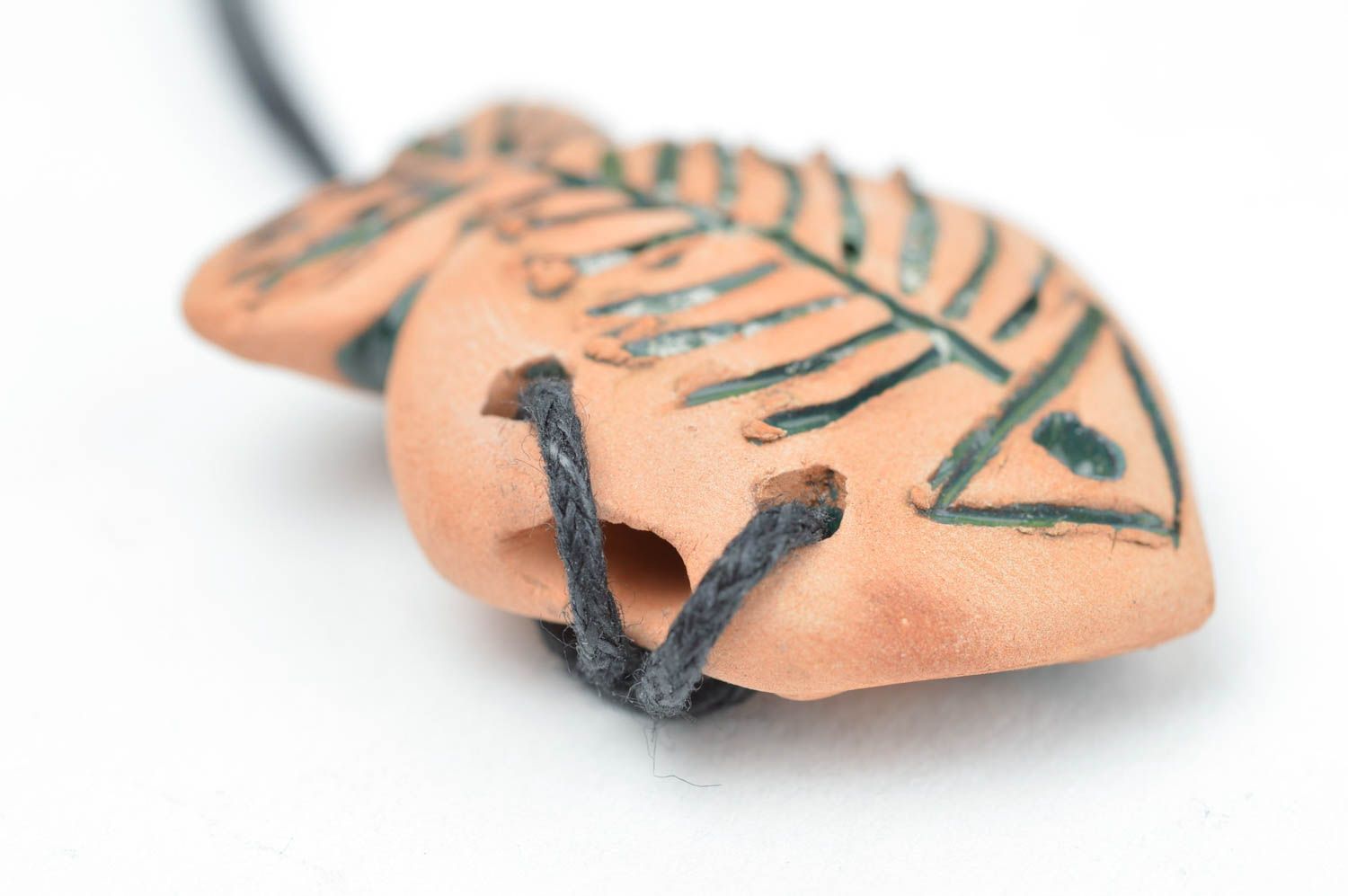 Handmade clay pendant ceramic pendant for essential oils aroma pendant photo 3