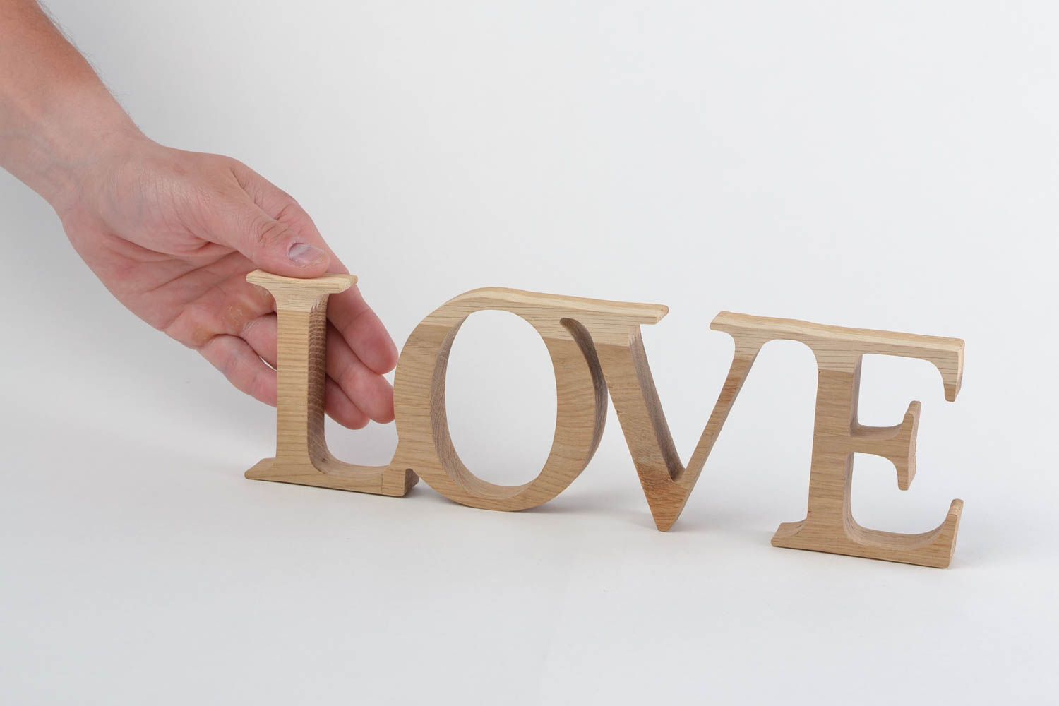 Mot décoratif en bois de chêne fait main grand Love original pour séance photo photo 2