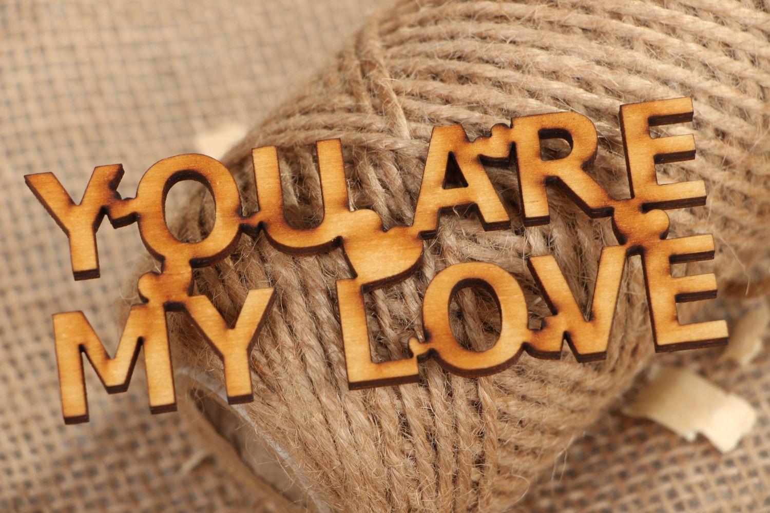 Plywood lettering for scrapbooking You Are My Love photo 4