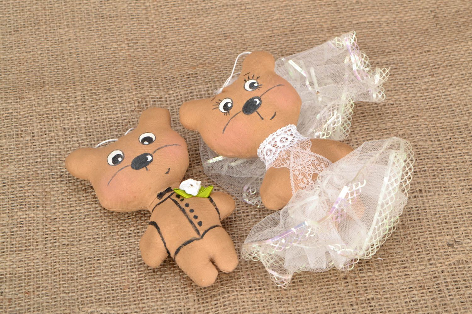 Текстильные игрушки свадебные Молодожены фото 1