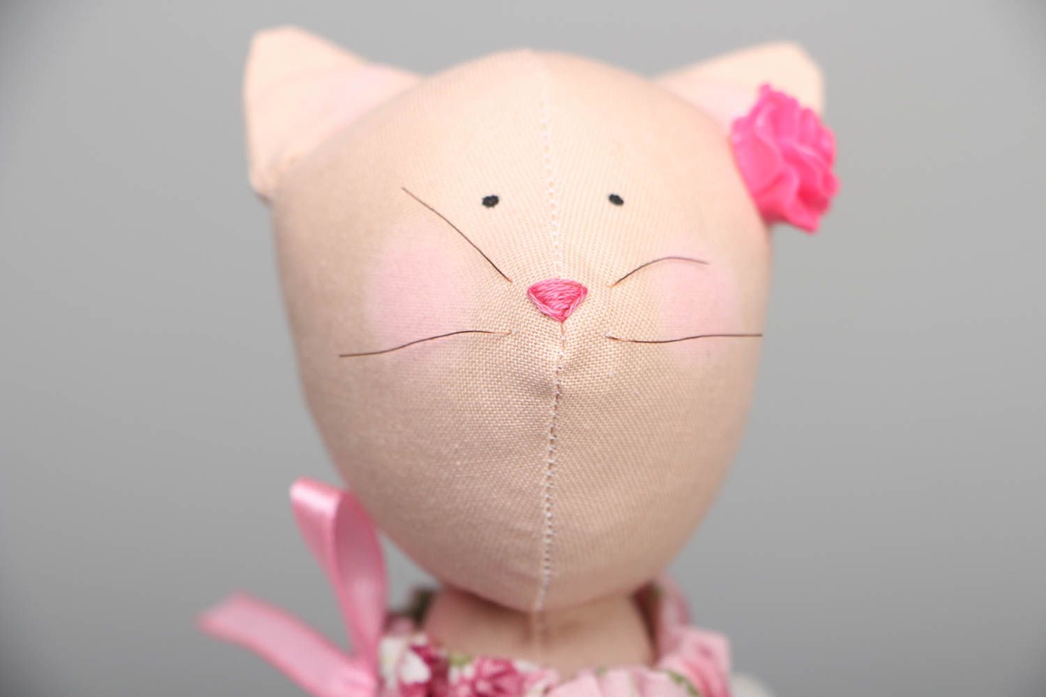 Fabric toy Cat with Strawberry photo 2