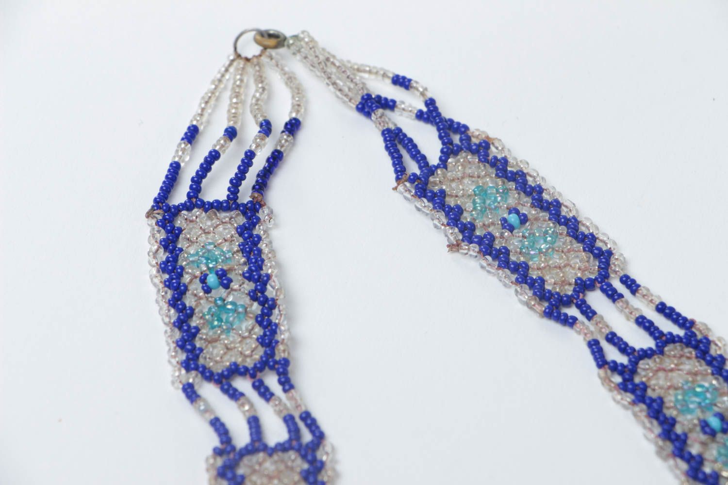 Этническое украшение ручной работы гердан из бисера ожерелье из бисера фото 4