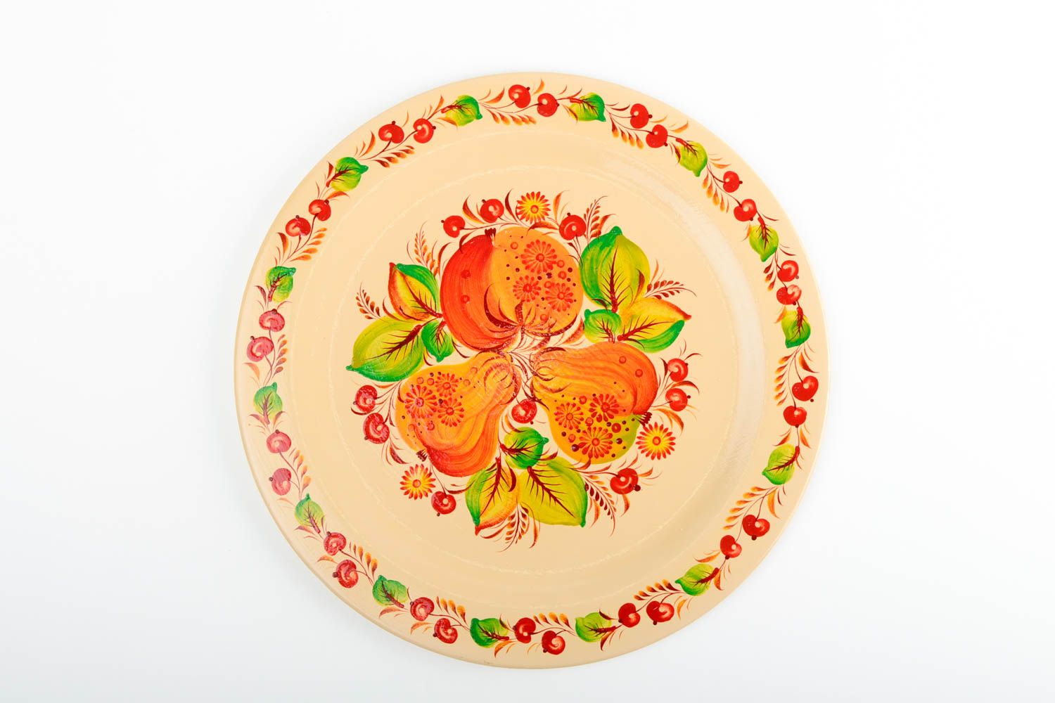 Декор на стену ручной работы цветочная декоративная тарелка расписная посуда фото 2