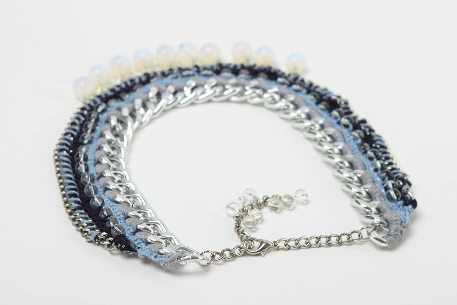 Handmade chain necklace modern necklace handmade accessories stylish jewelry photo 4