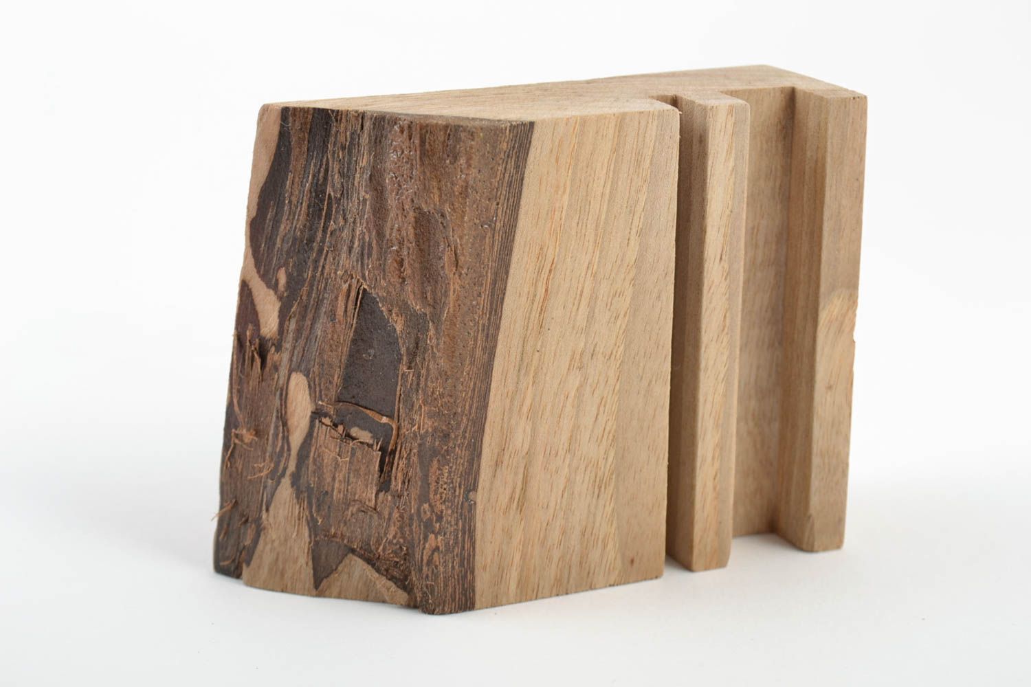 Support pour téléphone portable en bois naturel de style écolo fait main petit photo 4