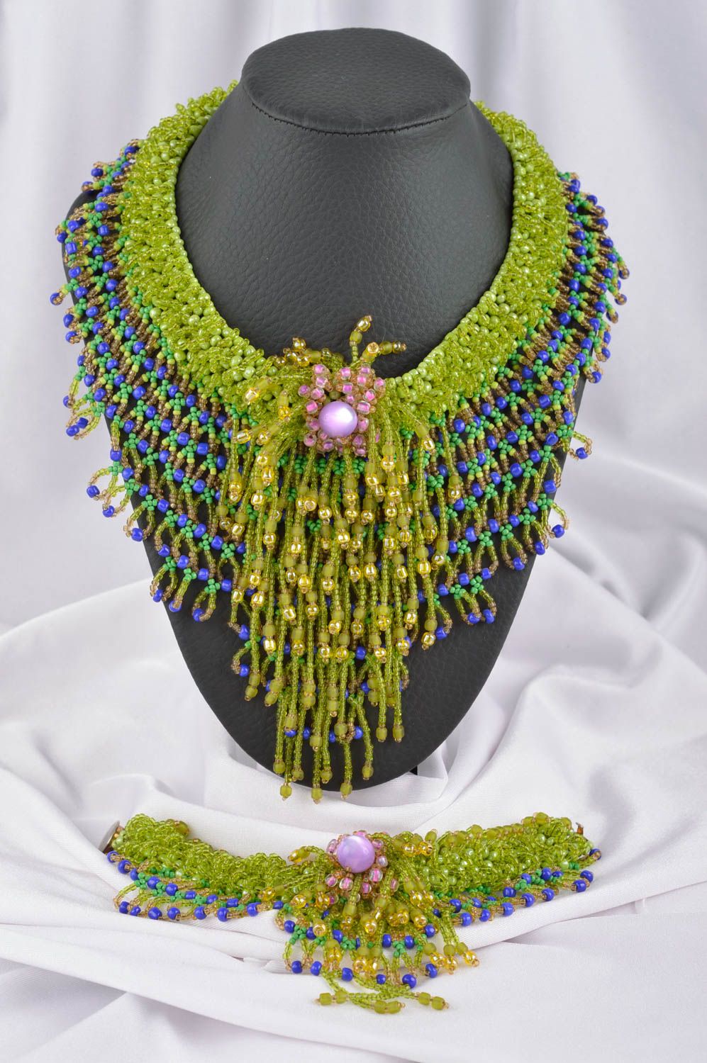 Conjunto de joyas collar y pulsera hechos a mano regalo original para mujer foto 2