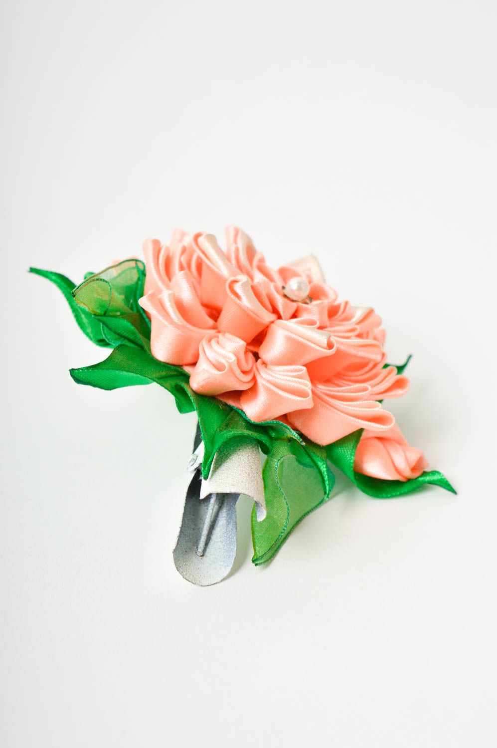 Accessoire für Haare handmade Haarspange Blume Damen Modeschmuck rosa schön foto 4