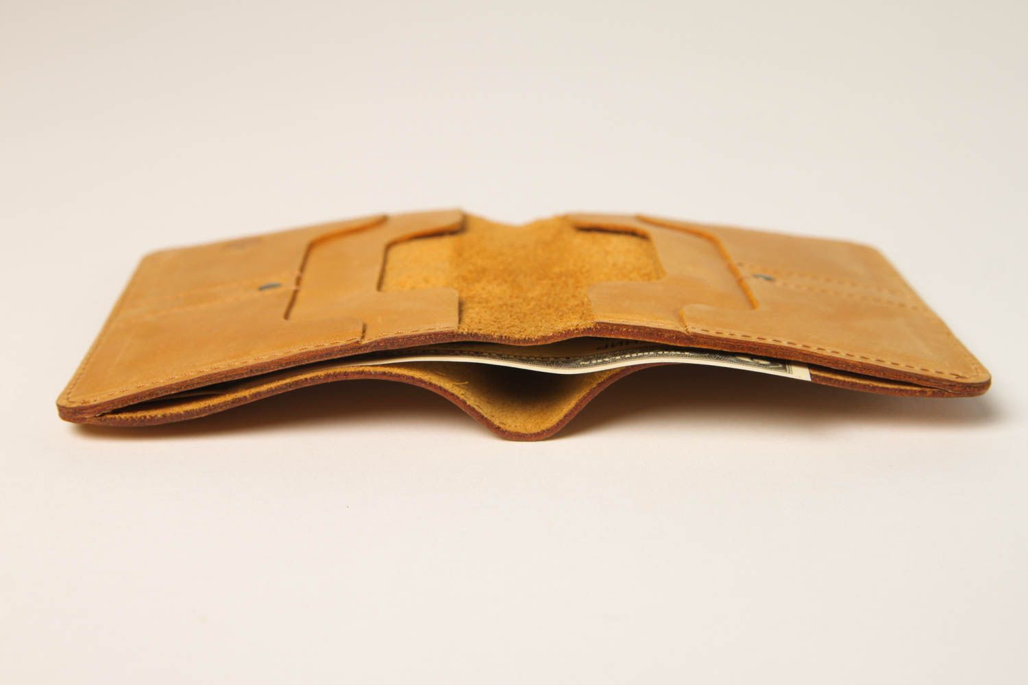 Портмоне ручной работы кожаный кошелек коричневый кожаный аксессуар стильный фото 3