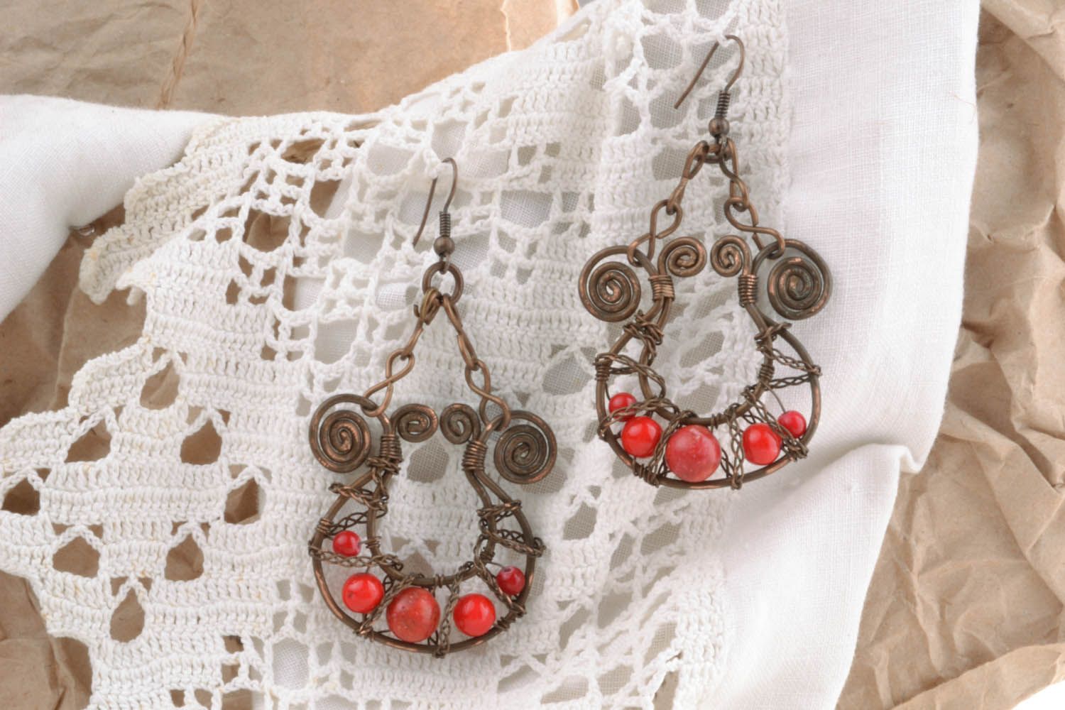 Forged copper earrings Enchantress photo 1