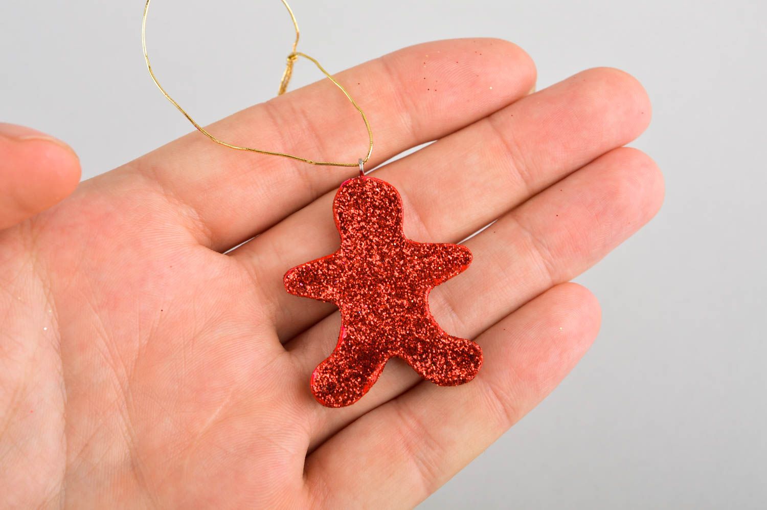 Игрушка на елку handmade декор для дома игрушка из полимерной глины красная фото 4