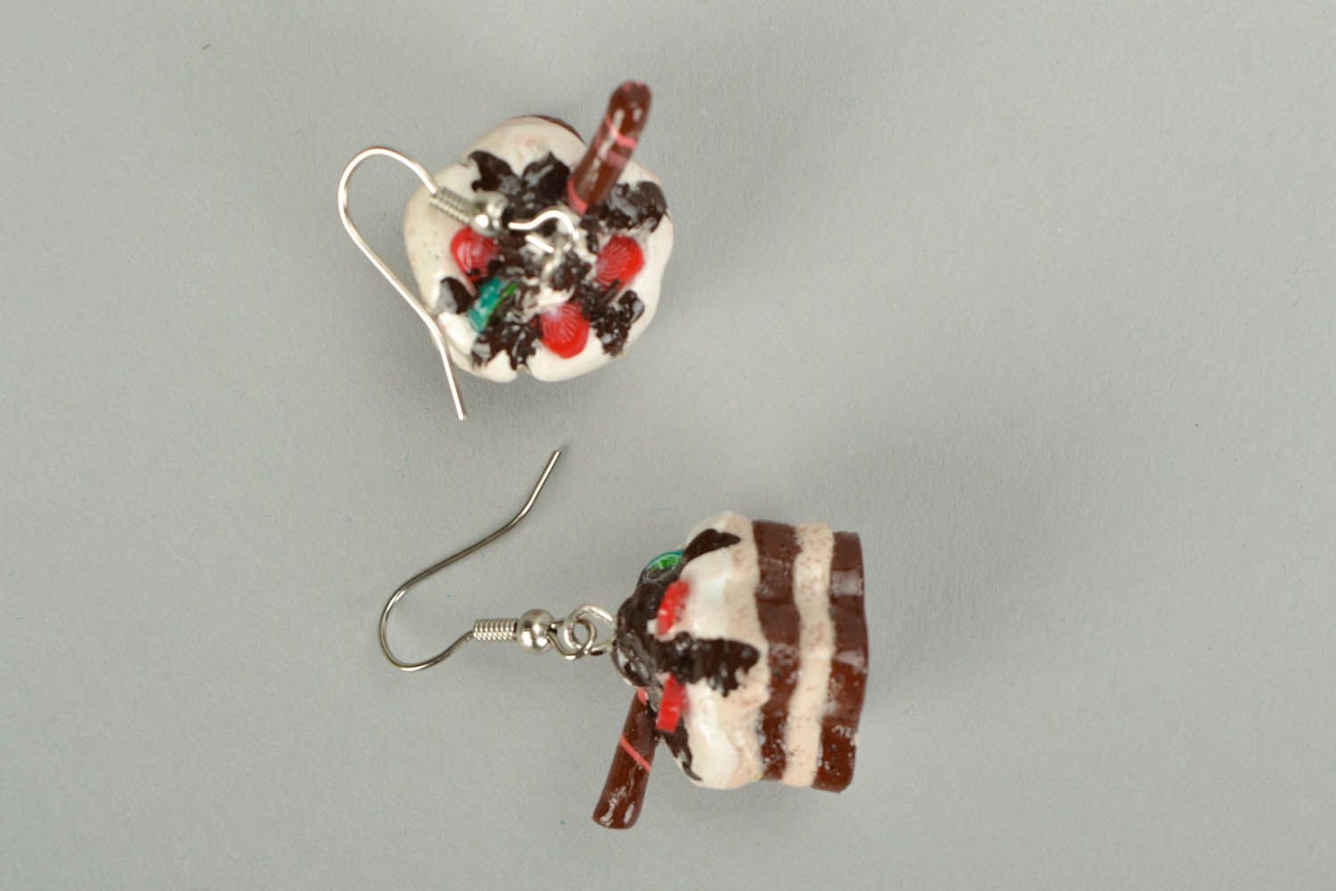 Polymer clay earrings Cakes photo 2