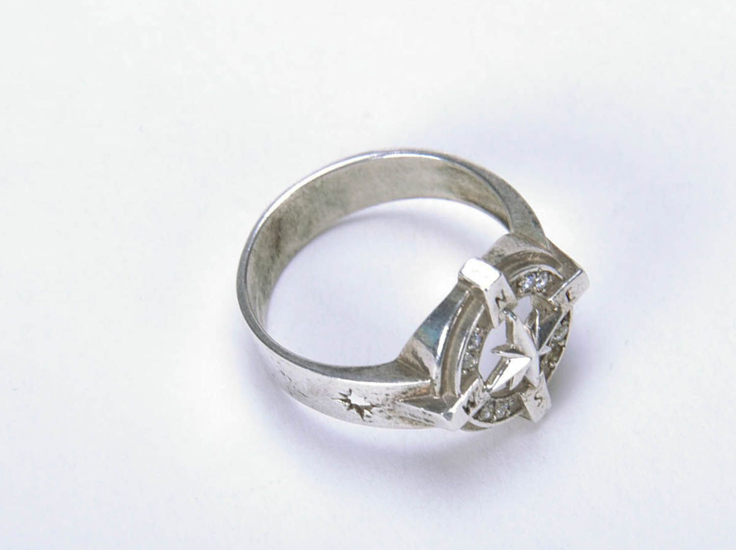 Silver ring with stones  photo 4