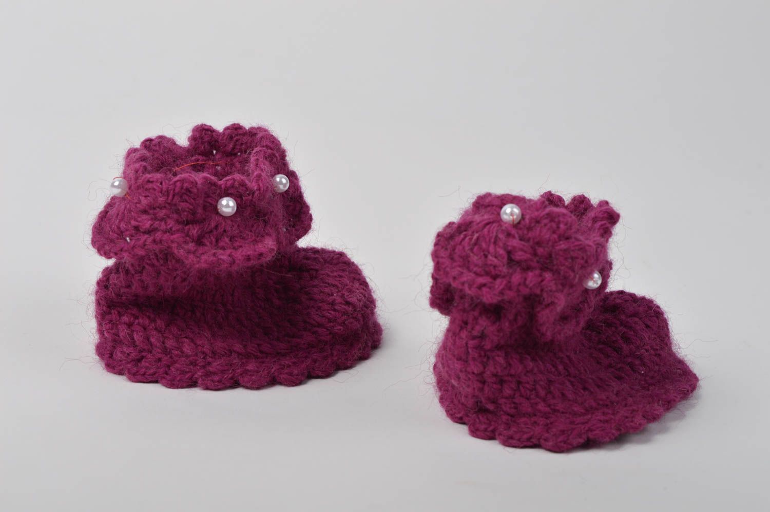 Handmade booties for girls unusual booties knitted baby booties designer boots photo 4
