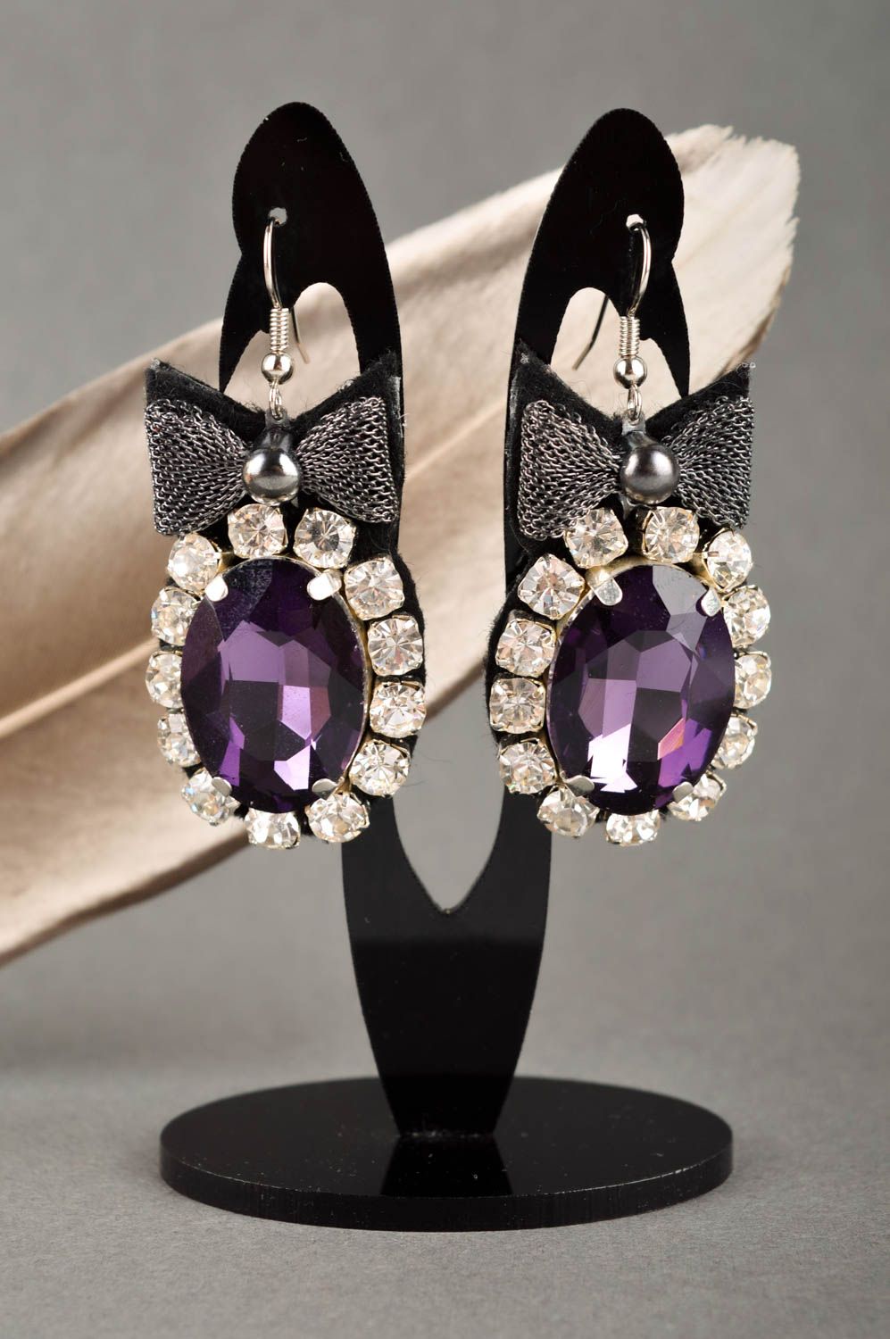 Crystal earrings fashion earrings handmade jewelry evening earrings for women photo 1