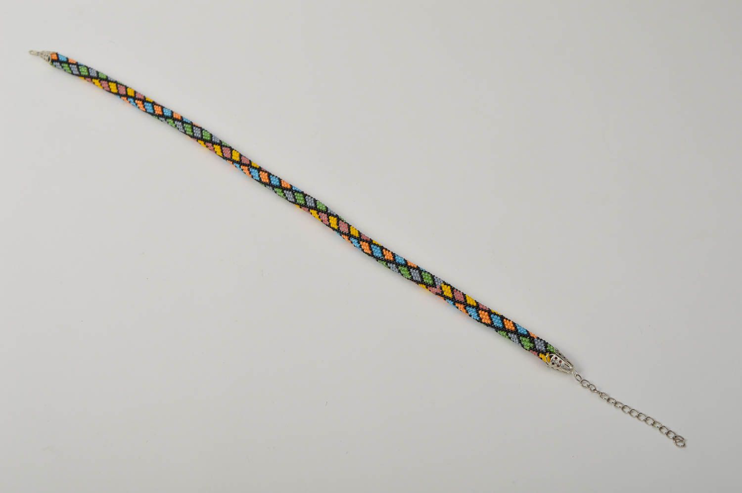 Collier spirale Bijou fait main perles de rocaille multicolore Cadeau femme photo 2