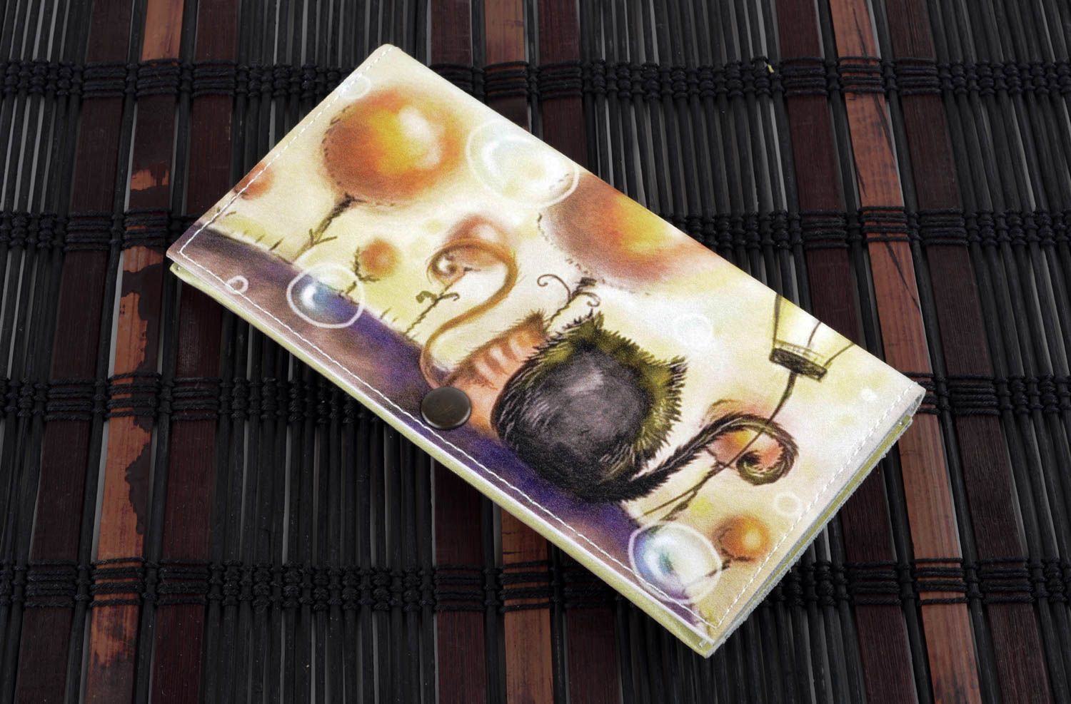 Billetera femenina de cuero hecha a mano cartera original accesorio de moda  foto 5