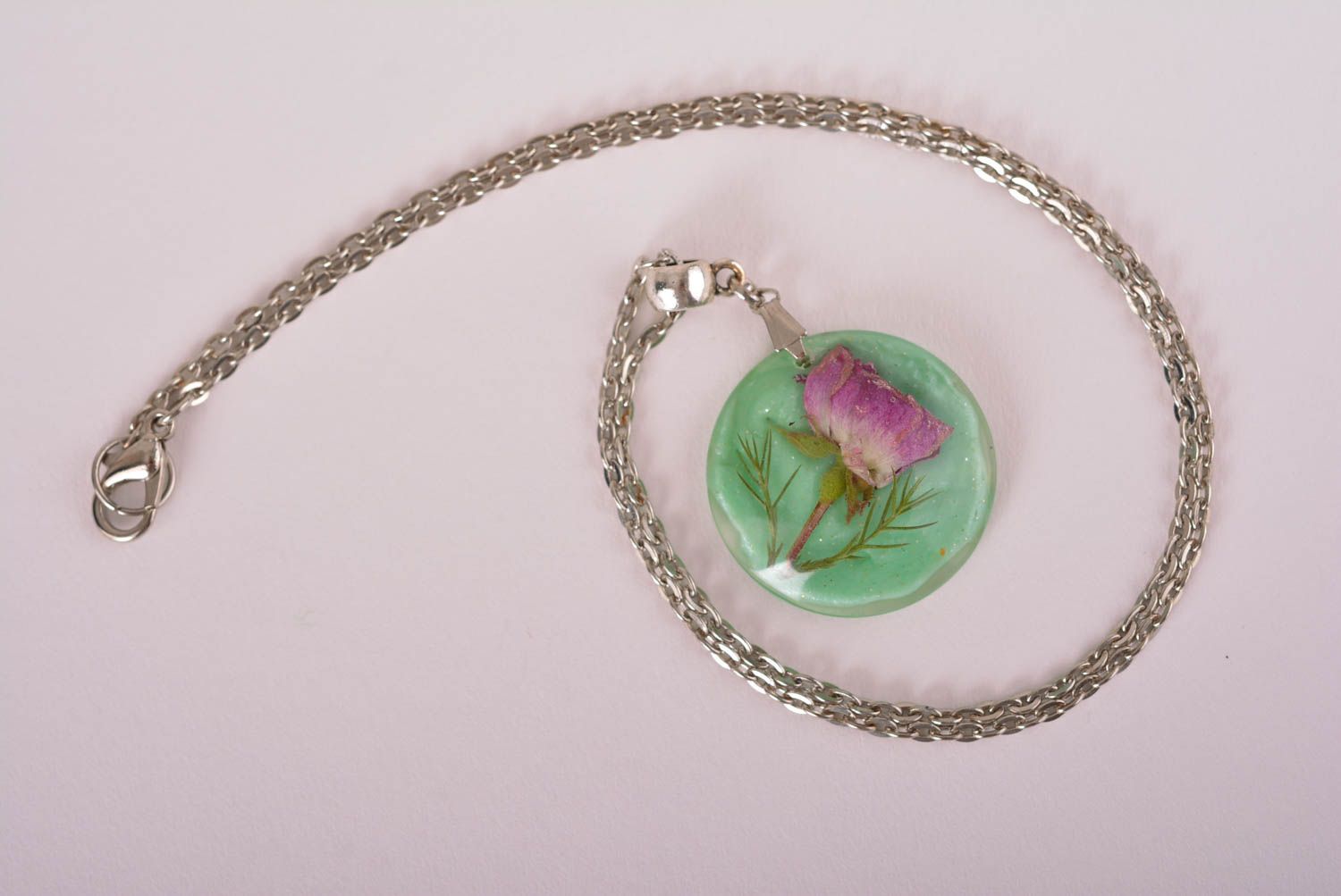 Handmade pendant unusual pendant for women gift ideas epoxy resin jewelry photo 2