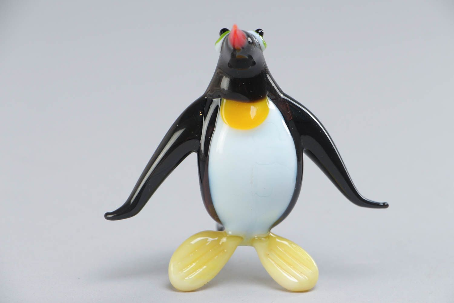 Figurine en verre chalumeau design originale décorative faite main Pingouin photo 2