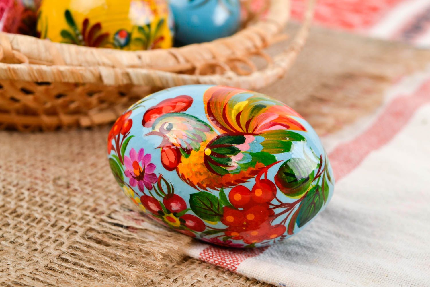 Unusual handmade wooden egg Easter egg the living room decorative use only photo 1