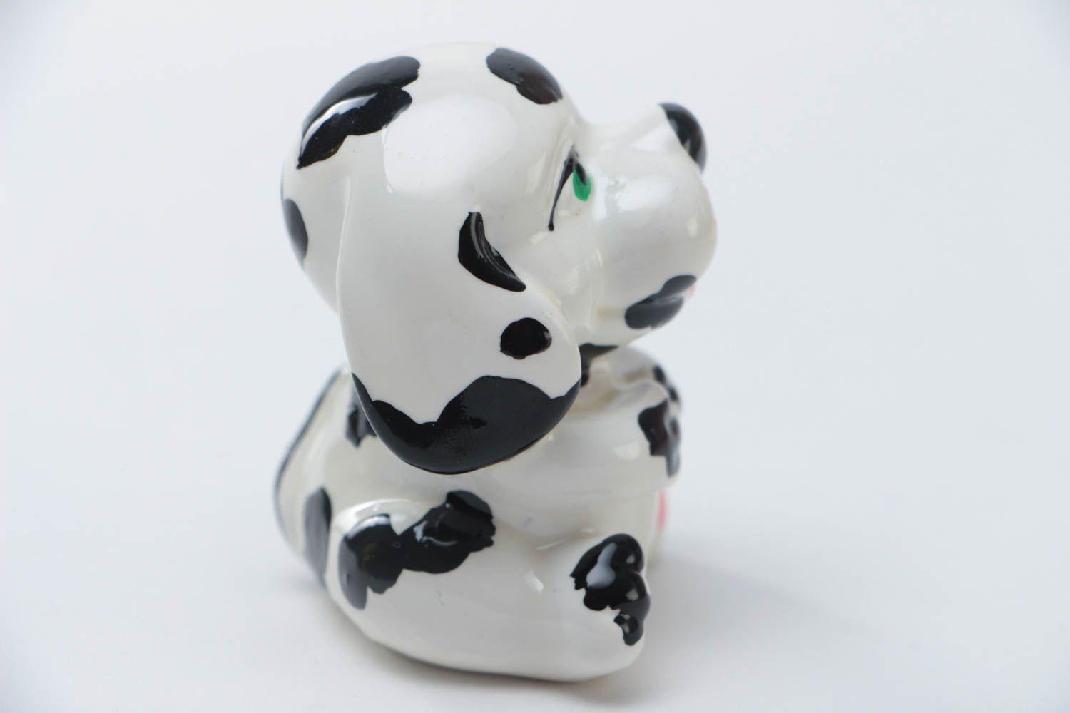 Beautiful painted handmade plaster statuette of dog Dalmatian photo 3