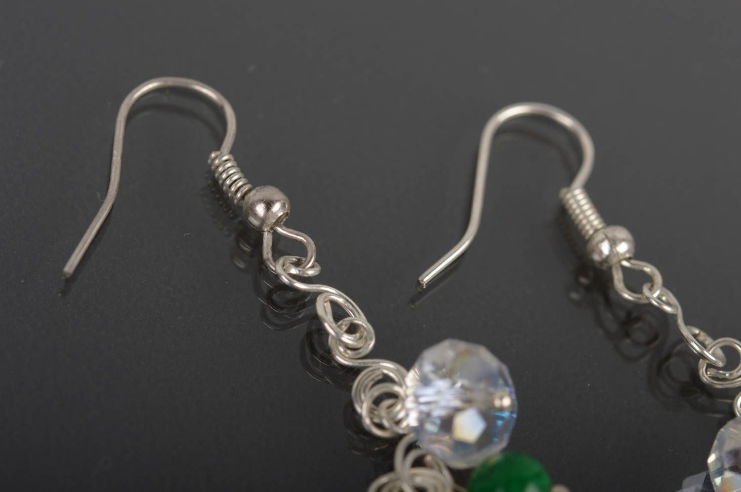 Handmade Damen Ohrringe Designer Schmuck Accessoire für Frauen aus Steinen foto 3