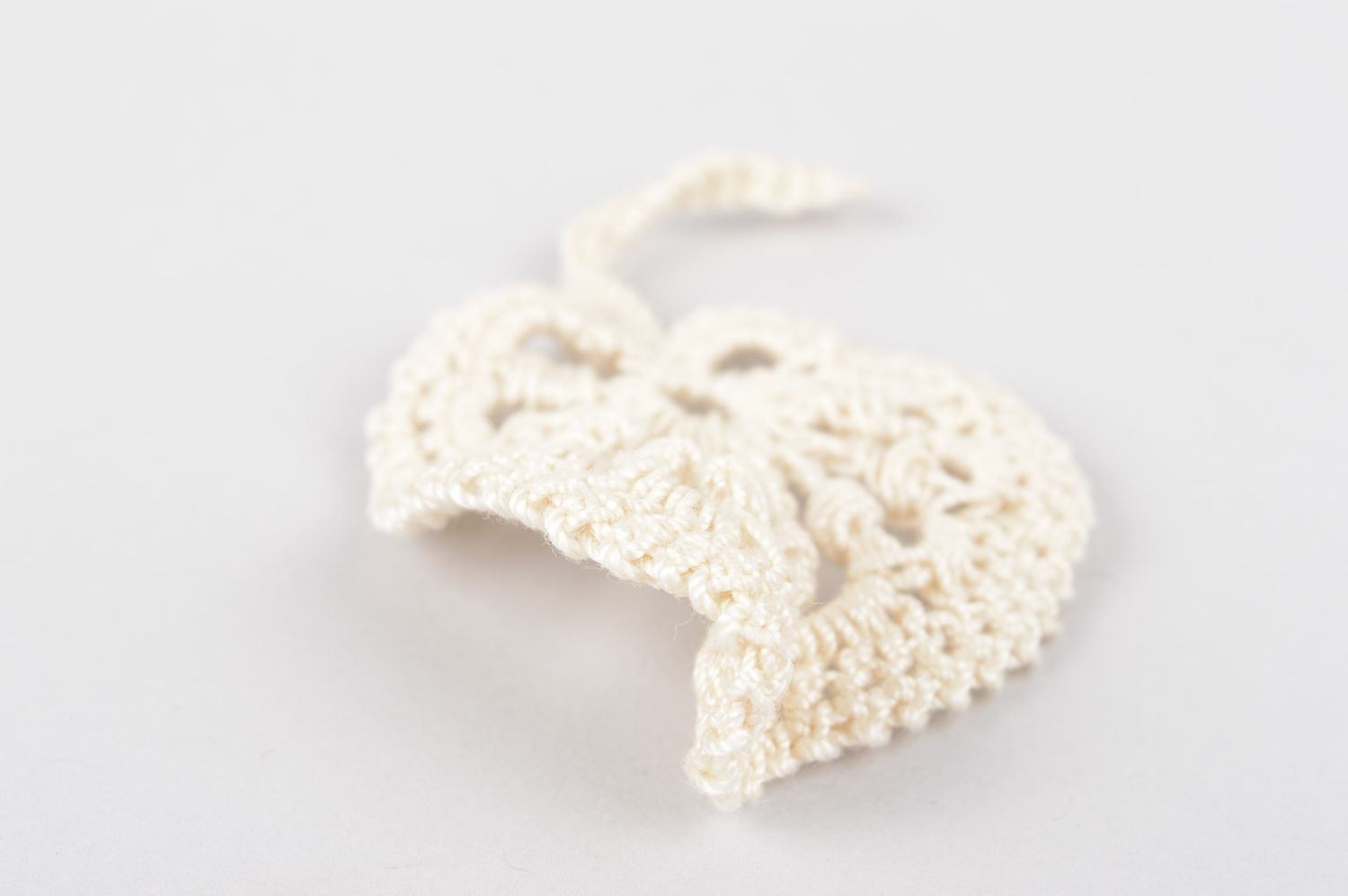 Fleur pour bijoux faite main Fourniture bijoux Loisirs créatifs tricot blanche photo 4