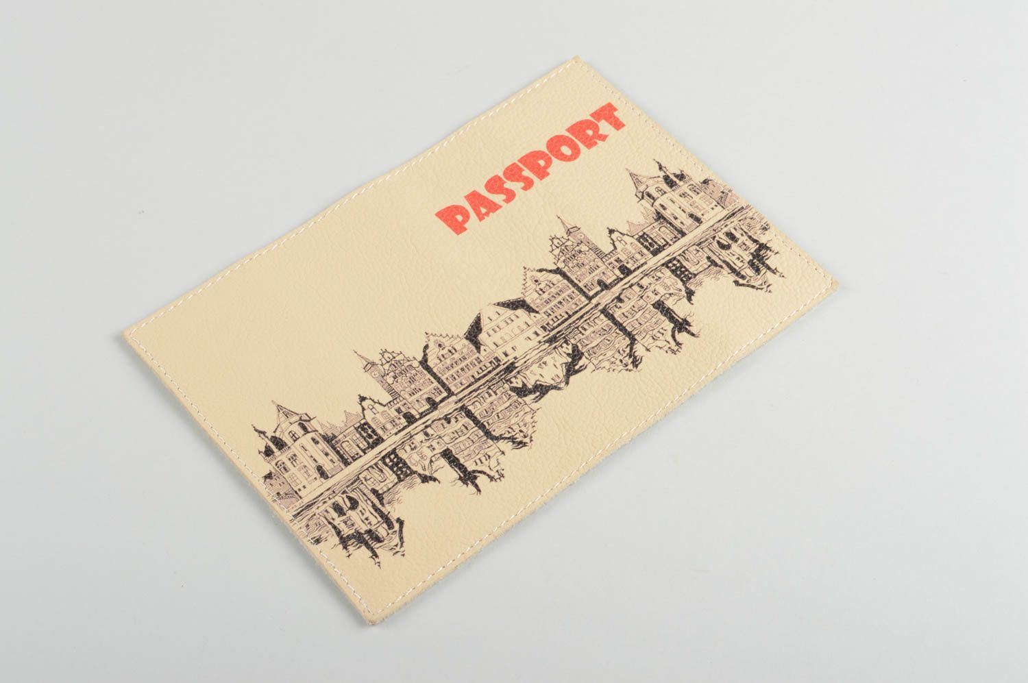 Étui passeport fait main Couverture de passeport paysage urbain Cadeau insolite photo 2